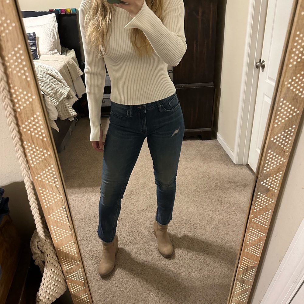 Calvin Klein Slim Boyfriend Jeans, Frayed Hem, Size 6